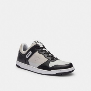 Black/Light Grey Coach C201 Men Sneakers | 985YVQLCR