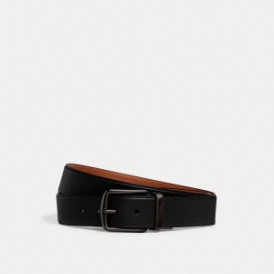 Black/Saddle Coach Harness Buckle Cut To Size Reversible Belt, 38 Mm Men Belts | 028DXMCIH