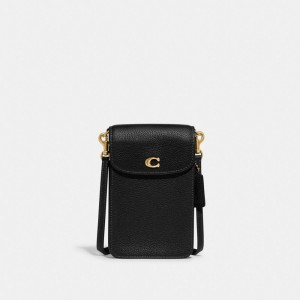 Black Coach Phone Women Crossbody Bags | 602GHXYMQ