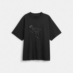 Black Coach Rexy T Shirt Men Tops & Bottoms | 483NMCXVJ