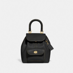 Black Coach Riya 21 Women Backpacks | 841STWAIV