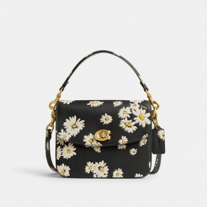 Black Multicolor Coach Cassie Crossbody Bag 19 With Floral Print Women Crossbody Bags | 394JFGLWV