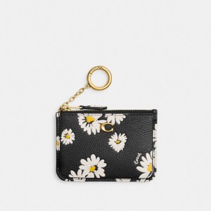 Black Multicolor Coach Mini Skinny Id With Floral Print Women Card Cases | 912BAPUIH