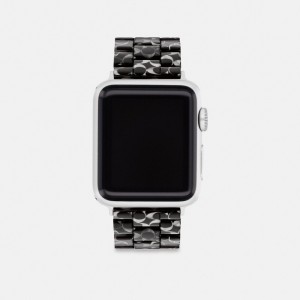 Black Signature Coach Apple Watch® Strap, 38 Mm, 40 Mm And 41 Mm Men Watches | 026IGXLZM