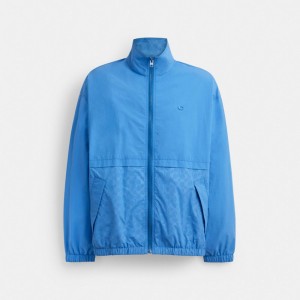 Blue Coach Windbreaker Men Jackets & Outerwear | 416BGWATU