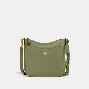 Brass/Moss Coach Chaise Women Crossbody Bags | 781FWXIBG