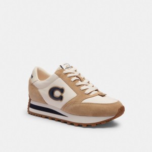 Chalk/Midnight Navy Coach Runner Women Sneakers | 716YKQFWA