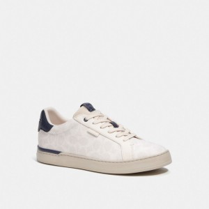 Chalk Cobalt Coach Lowline Low Top In Signature Canvas Men Sneakers | 365QVMNSX