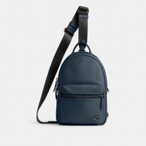 Dark Blue Coach Charter Pack Men Messenger & Crossbody | 216SJWUEL