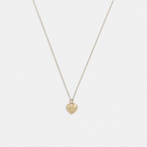 Gold Coach 14 K Gold Heart Pendant Necklace Women Jewelry | 085UMADBF