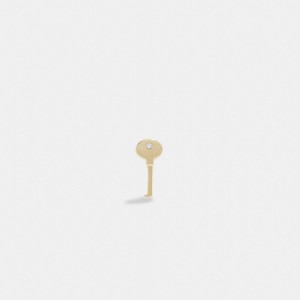 Gold Coach 14 K Gold Key Single Stud Earring Women Jewelry | 361JCBMXW