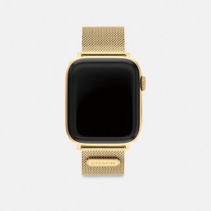 Gold Coach Apple Watch® Strap, 42 Mm And 44 Mm Men Watches | 409BECJZW