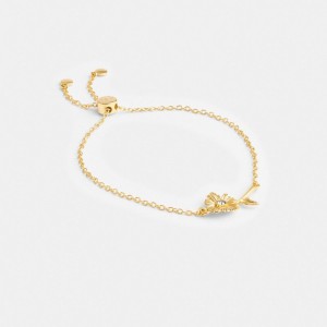 Gold Coach Garden Flower Slider Bracelet Women Jewelry | 967GWEOND