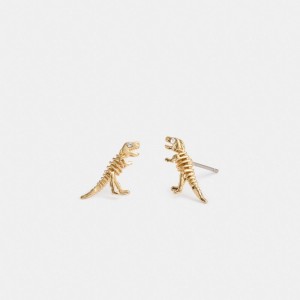 Gold Coach Skeletal Rexy Stud Earrings Women Jewelry | 032DABZPC