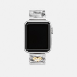 Grey Coach Apple Watch® Strap, 38 Mm, 40 Mm And 41 Mm Women Watches | 850JVCOYZ