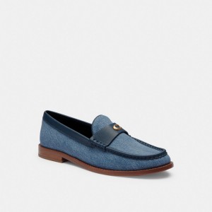 Indigo Denim Coach Jolene Loafer Women Flats & Loafers | 650BXFPWY