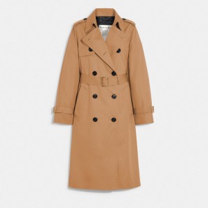 Khaki Coach Trench Coat Women Jackets & Outerwear | 835ONMQLC