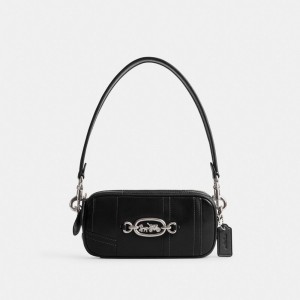 Silver / Black Coach Avery Shoulder Bag In Patchwork Women Shoulder Bags & Hobos | 489PNHQWK