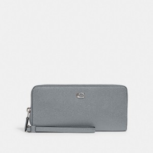 Silver / Grey Blue Coach Continental Wallet Women Large Wallets | 518ALHGVX