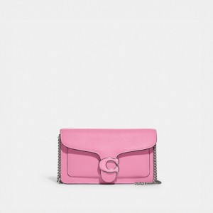 Silver / Pink Coach Tabby Chain Clutch Women Crossbody Bags | 571AQGFWL