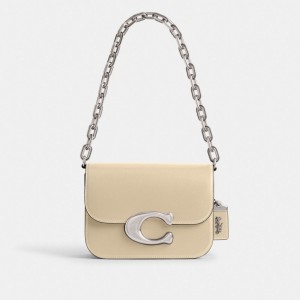 Silver / White Coach Idol Bag Women Shoulder Bags & Hobos | 146ROXDKJ