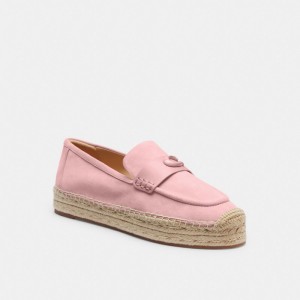 Soft Pink Coach Camilla Espadrille Women Flats & Loafers | 204GUJZEI