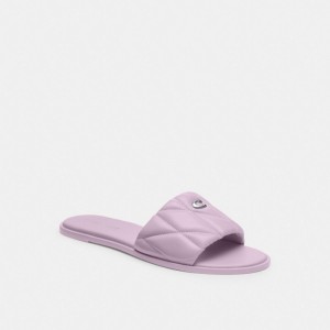 Soft Purple Coach Holly Sandal With Quilting Women Sandals | 835QLNRST