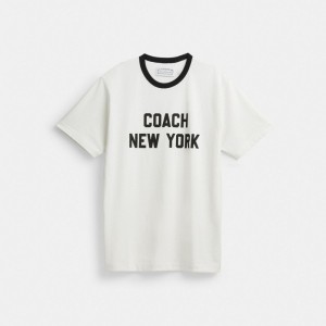 White Coach New York T Shirt Women Tops | 398GJEXSF