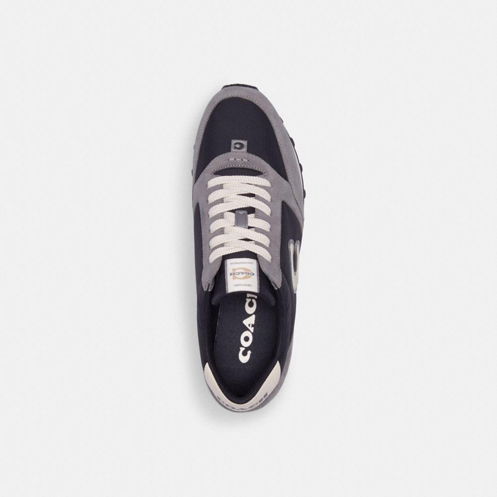 Black/Heather Grey Coach Runner Men Sneakers | 271WPRMKX