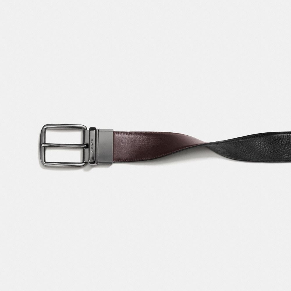 Black/Mahogany Coach Harness Buckle Cut To Size Reversible Belt, 38 Mm Men Belts | 382JFRVCO