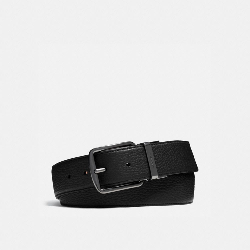 Black/Mahogany Coach Harness Buckle Cut To Size Reversible Belt, 38 Mm Men Belts | 382JFRVCO