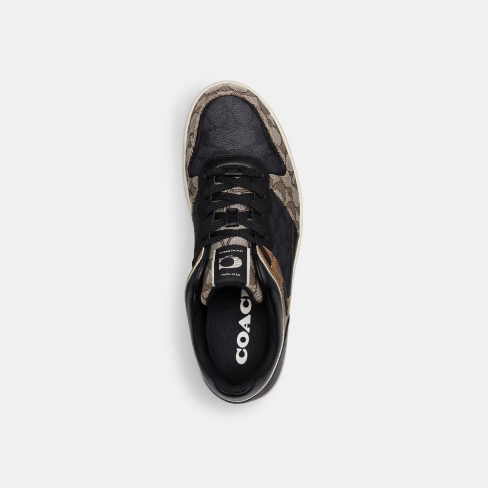 Black/Maple Coach C201 In Signature Men Sneakers | 702IGOQPX