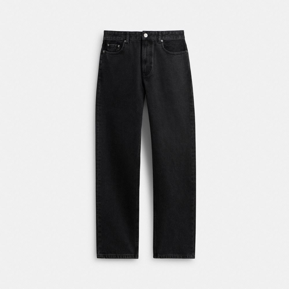 Black Coach Black Taper Jeans In Organic Cotton Men Tops & Bottoms | 624SFVIPH