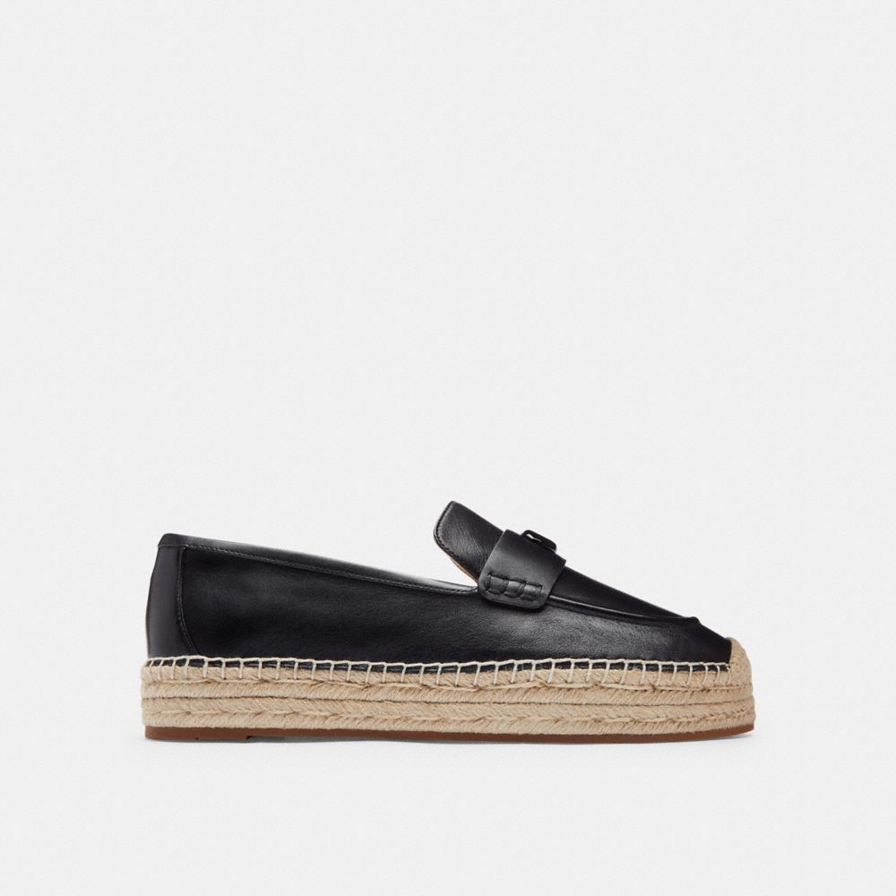 Black Coach Camilla Espadrille Women Flats & Loafers | 720KCBEHA