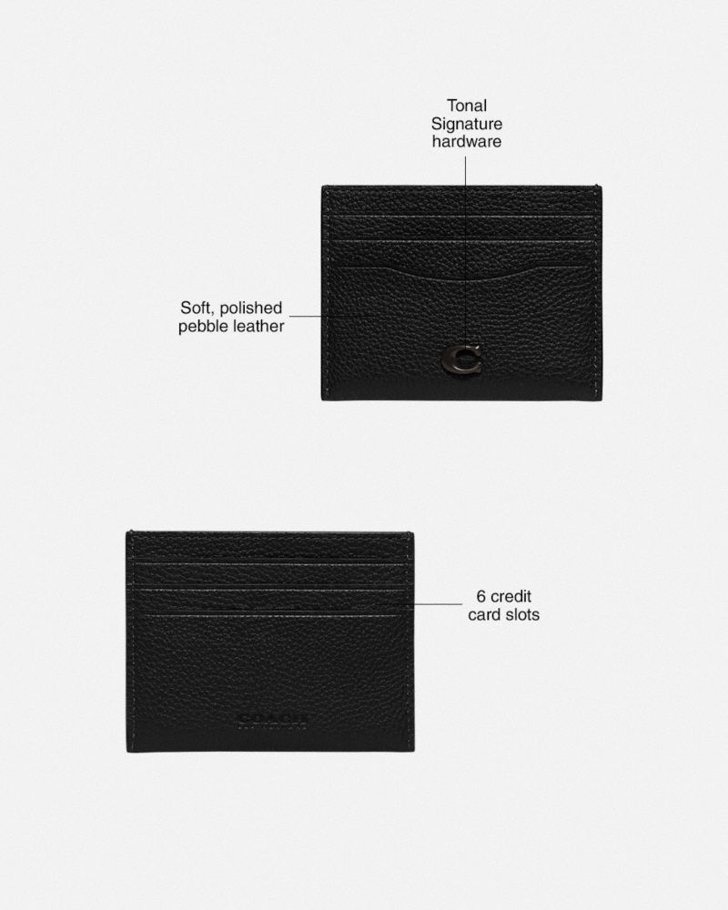 Black Coach Card Case Men Card Cases & Money Clips | 435RKYDJB