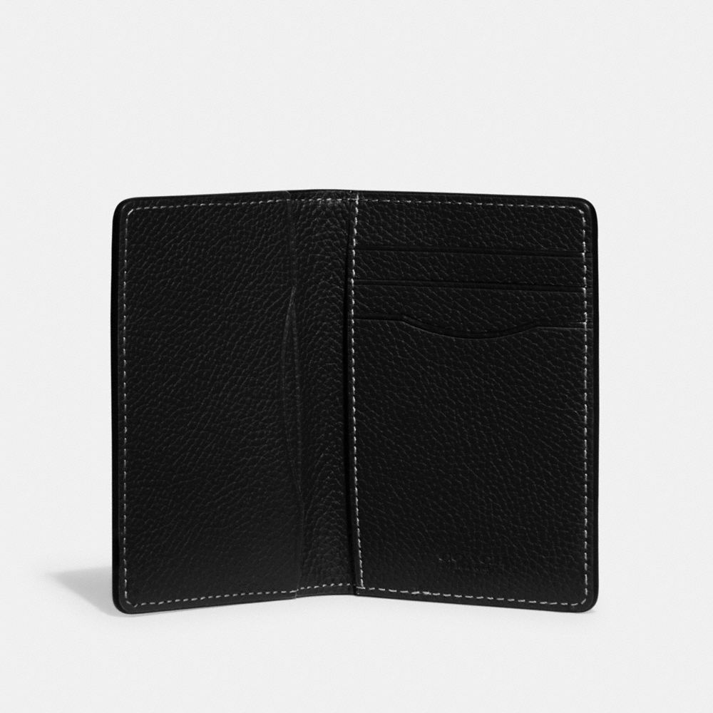 Black Coach Card Wallet In Signature Leather Men Card Cases & Money Clips | 301AVWMTI