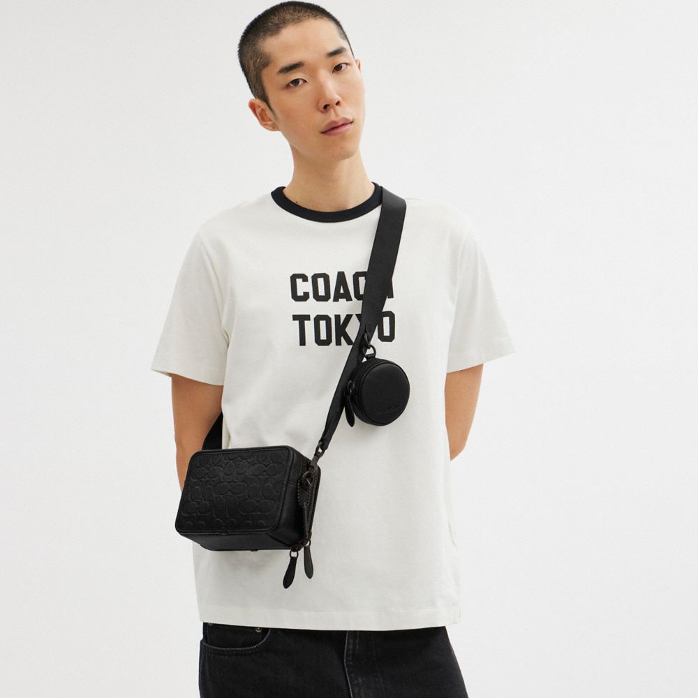 Black Coach Charter Crossbody With Hybrid Pouch In Signature Leather Men Messenger & Crossbody | 371OZSHYN