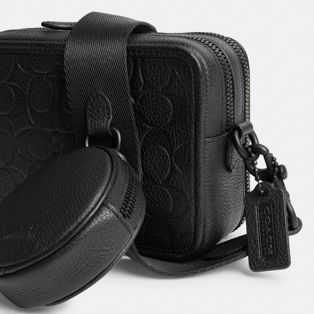 Black Coach Charter Crossbody With Hybrid Pouch In Signature Leather Men Messenger & Crossbody | 371OZSHYN