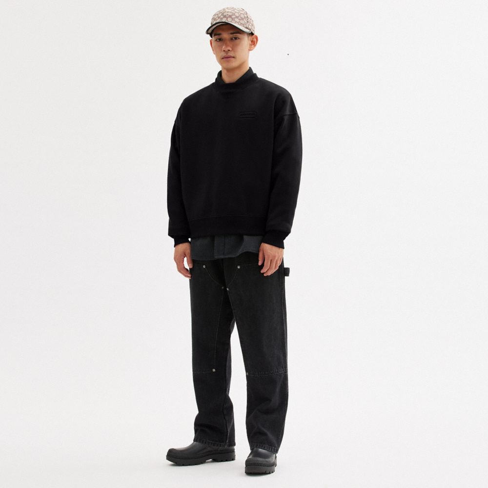 Black Coach Essential Crewneck Men Tops & Bottoms | 136PDXBAC