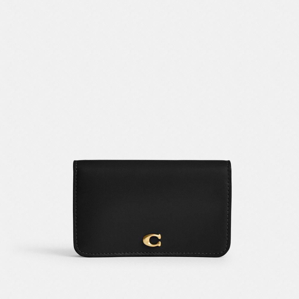 Black Coach Essential Slim Women Card Cases | 602JSHUEB