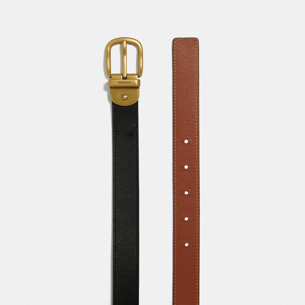 Black Coach Harness Buckle Reversible Belt, 25 Mm Women Belts | 167DXULTW