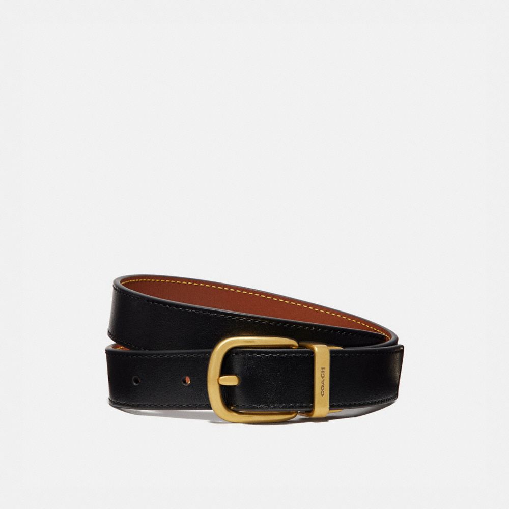 Black Coach Harness Buckle Reversible Belt, 25 Mm Women Belts | 167DXULTW