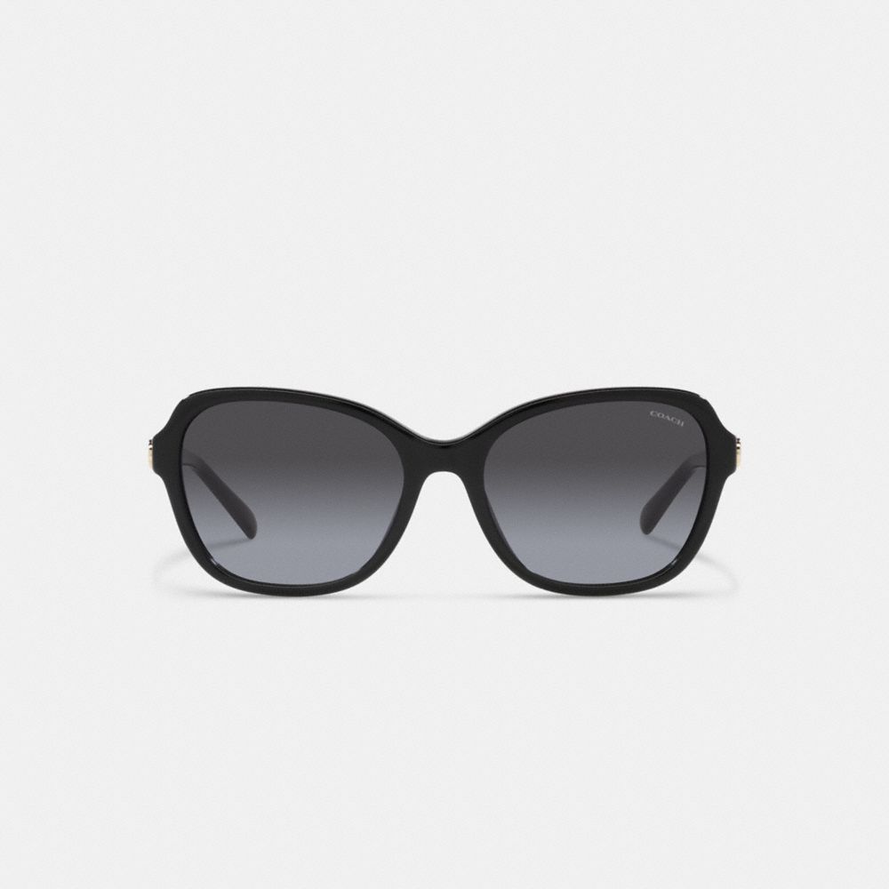 Black Coach Hinged Horse And Carriage Square Sunglasses Women Eyewear | 645SHRIBU