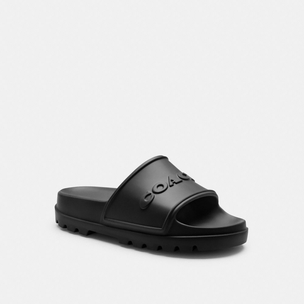 Black Coach Jesse Slide Men Sandals & Slides | 526EWUBPX