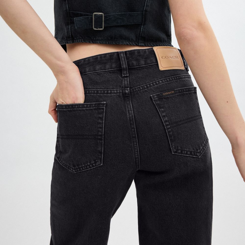 Black Coach Loose Fit Jeans In Organic Cotton Women Bottoms | 531CUZBIL