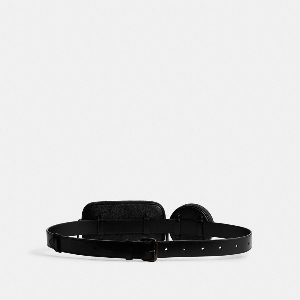 Black Coach Multi Pouch Men Belt Bags | 534HEXOZR