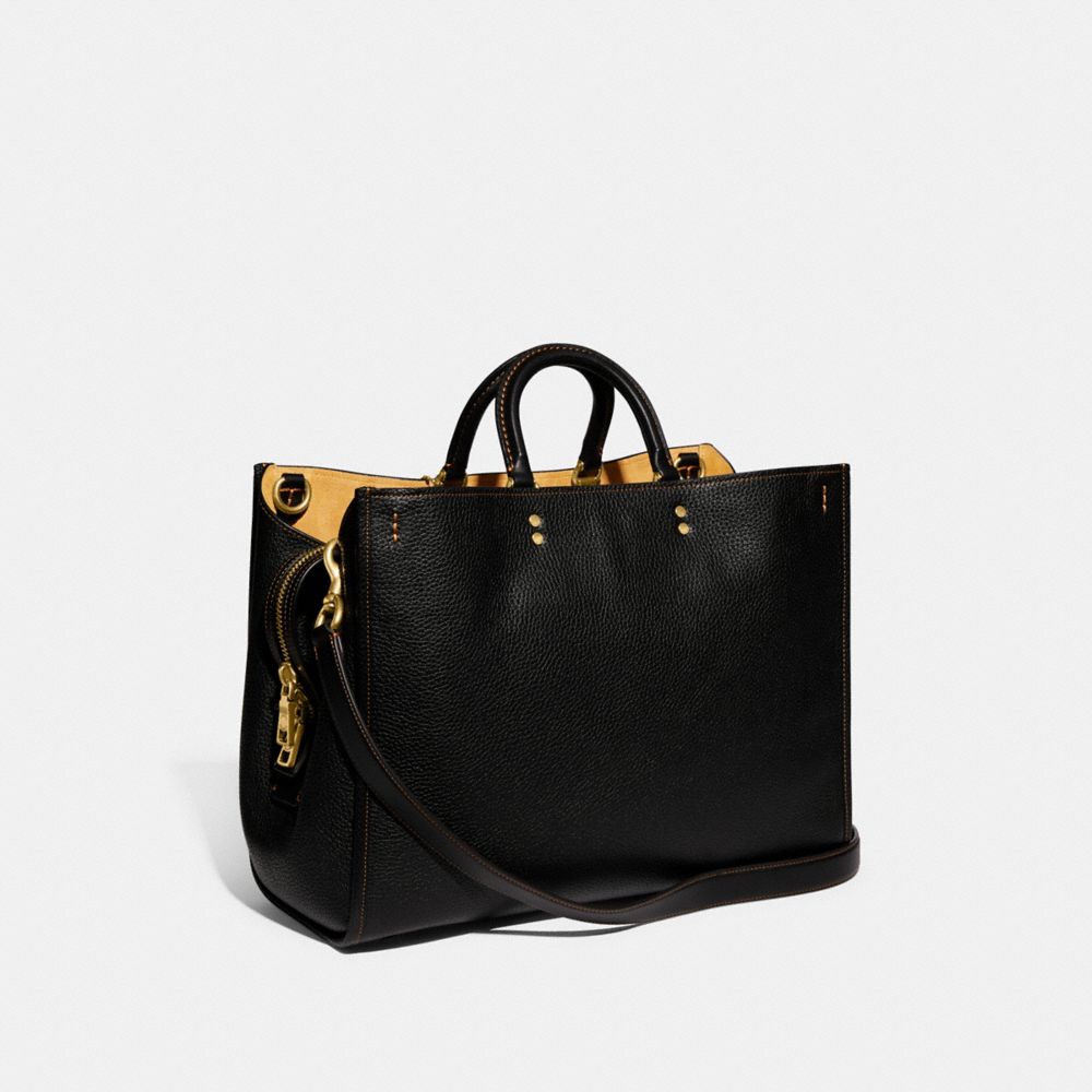 Black Coach Rogue Bag 39 In Regenerative Leather Women Satchels & Top Handles | 541CDJLAW