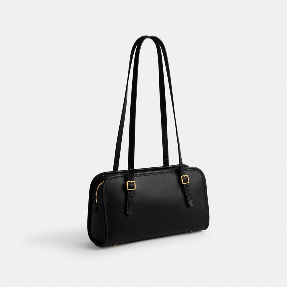 Black Coach Swing Zip Women Shoulder Bags & Hobos | 536LMYQEO