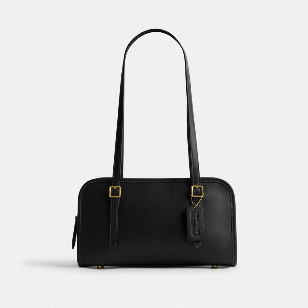 Black Coach Swing Zip Women Shoulder Bags & Hobos | 536LMYQEO