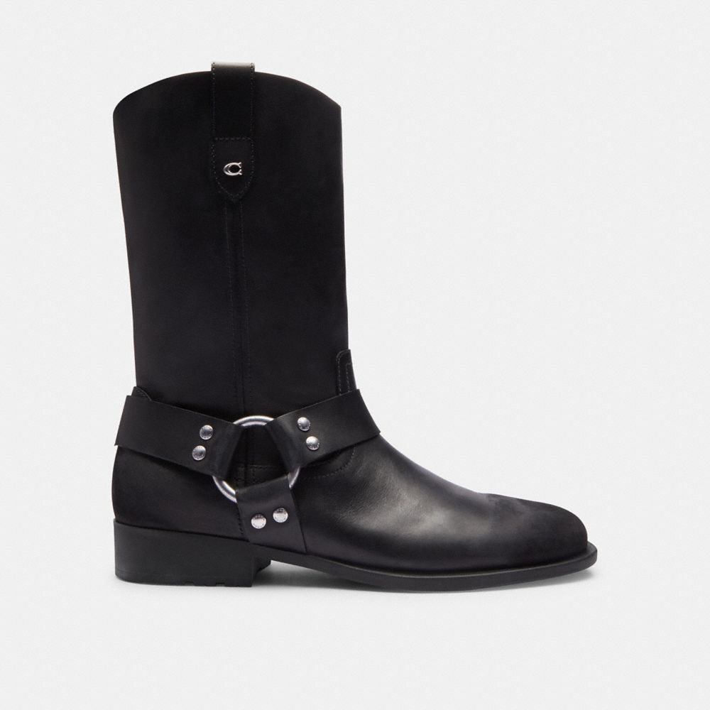 Black Coach Tara Biker Boot Women Boots | 567BJXKYD